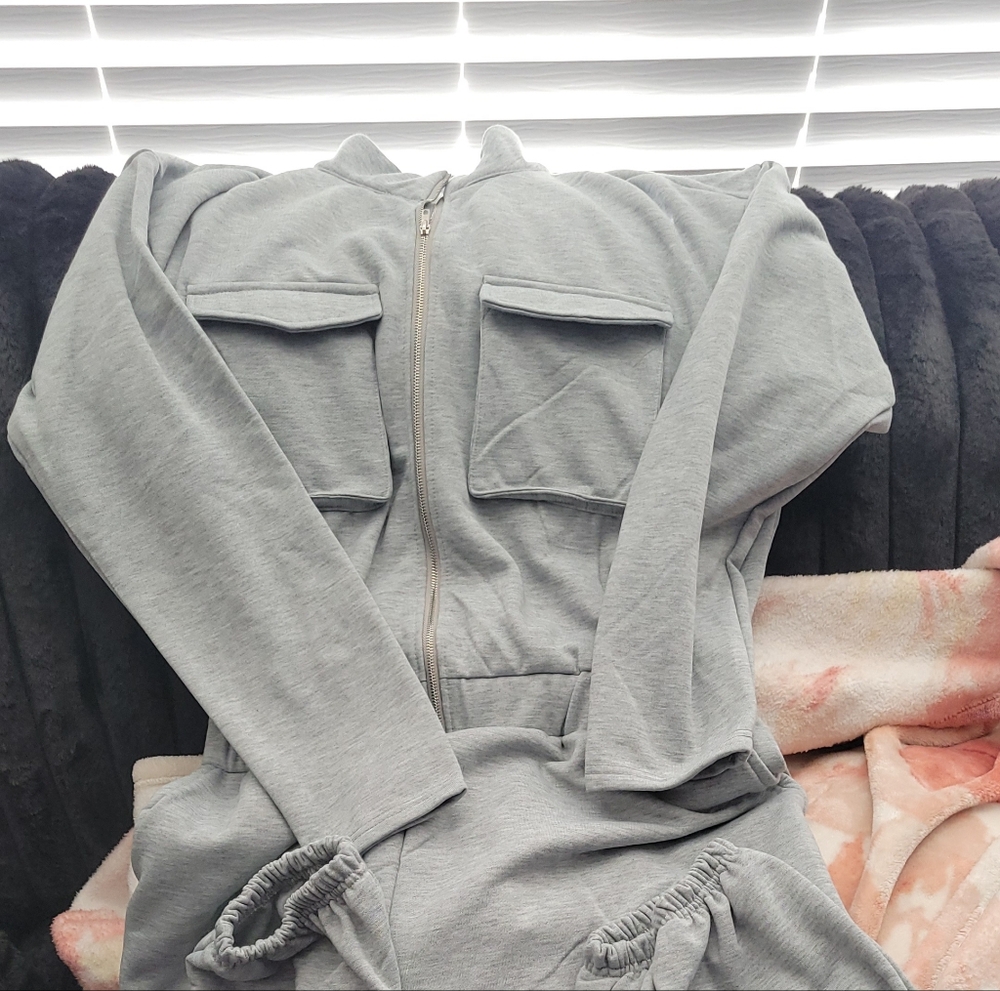 Fashion Nova Light Gray Jumpsuit - Picture 2 of 2
